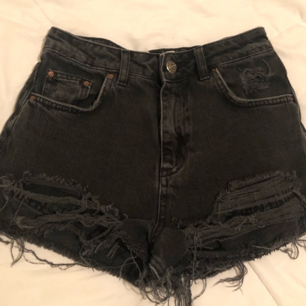 Top Shop Moto Mom Distressed Shorts